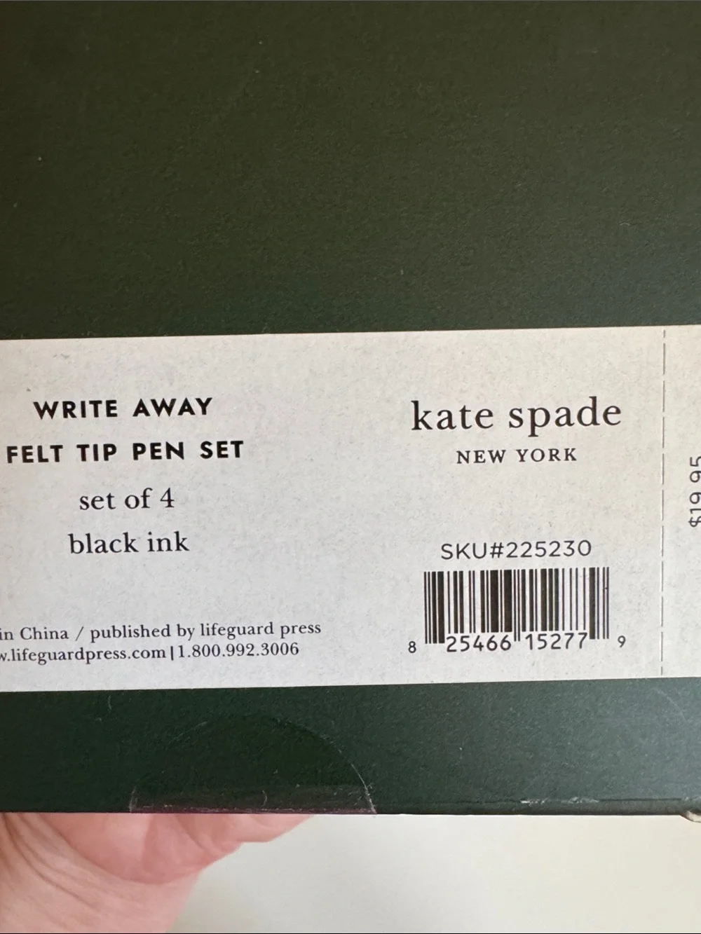 Kate Spade Preppy “Write Away” Felt Tip Pen Set Black Ink NWT